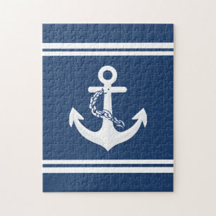 Puzzle Ancre nautique voile nautisme blanc bleu marine