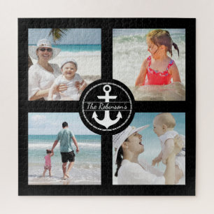 Puzzle Ancre personnalisée Collage photo noir