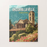 Puzzle Andorra la Vella Travel Art Vintage<br><div class="desc">Andorre la Vella design de voyage vectoriel rétro. Andorra la Vella est la capitale d'Andorre,  dans les Pyrénées,  entre la France et l'Espagne.</div>