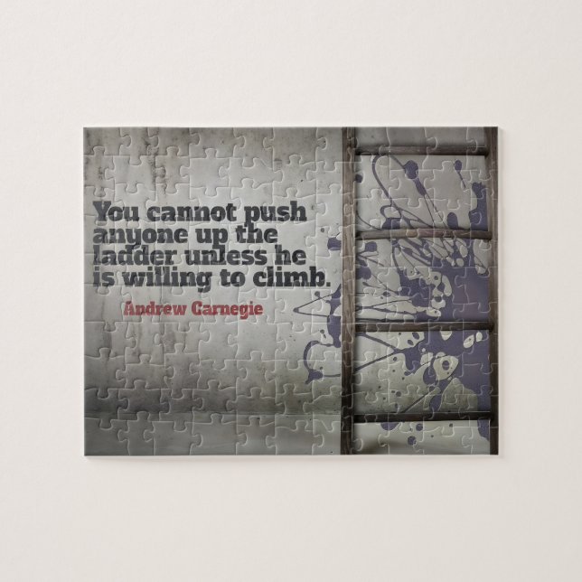 Puzzle Andrew Carnegie Citation Inspirationnelle "Pousser (Horizontal)