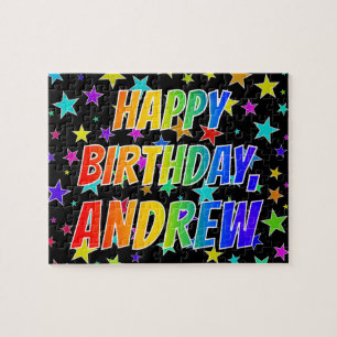 Puzzle "ANDREW" Prénom, amusant "HEUREUX ANNIVERSAIRE"