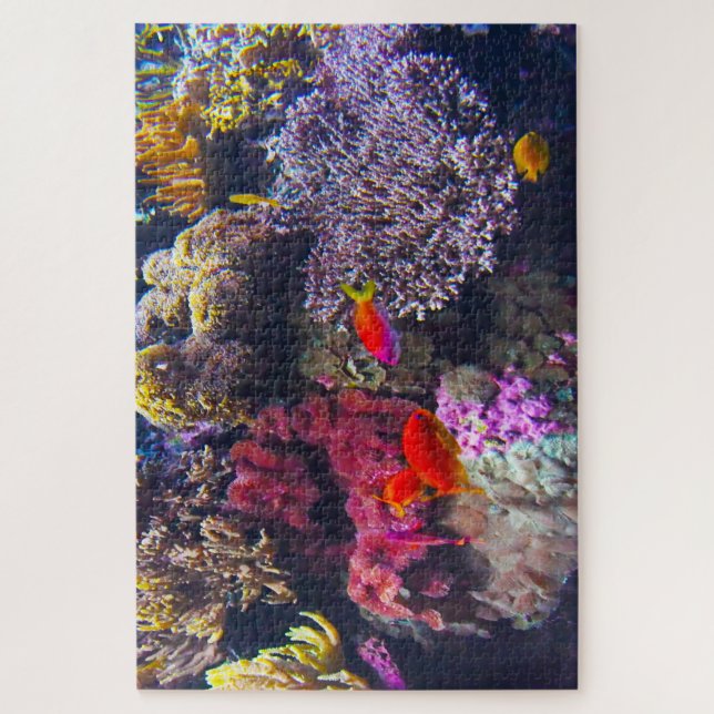 Puzzle Anémones de mer et poissons tropicaux. (Vertical)