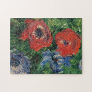 Puzzle Anémones & Tulipes dans le Vase bleu Monet Art