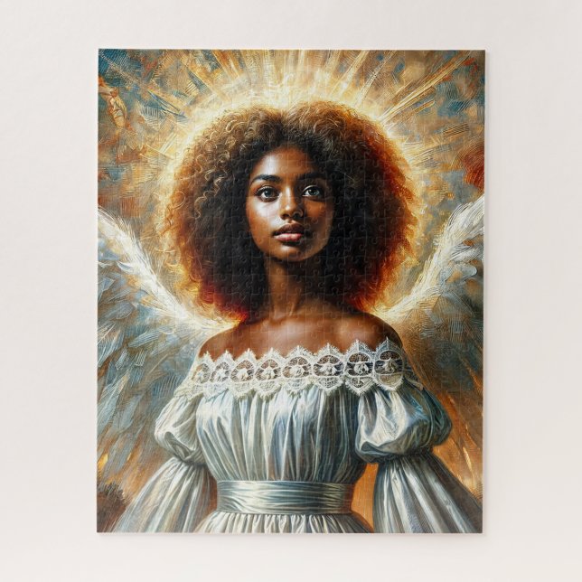 Puzzle Ange afro-américain avec halo (Vertical)