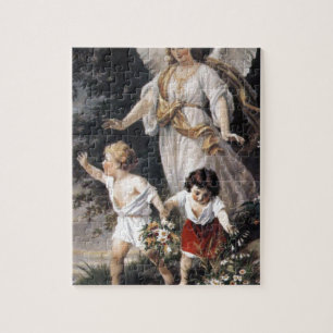 Puzzle Ange de The Guardian et enfants, peinture vintage