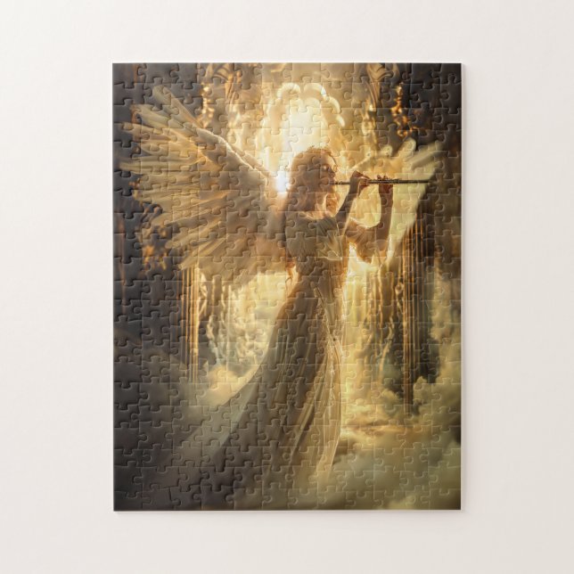 Puzzle Ange Féminin Sérénité Céleste avec Flûte (Vertical)