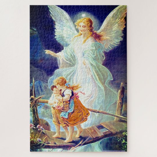Puzzle Ange Gardien Pont De Croisement D Enfants Zazzle Fr