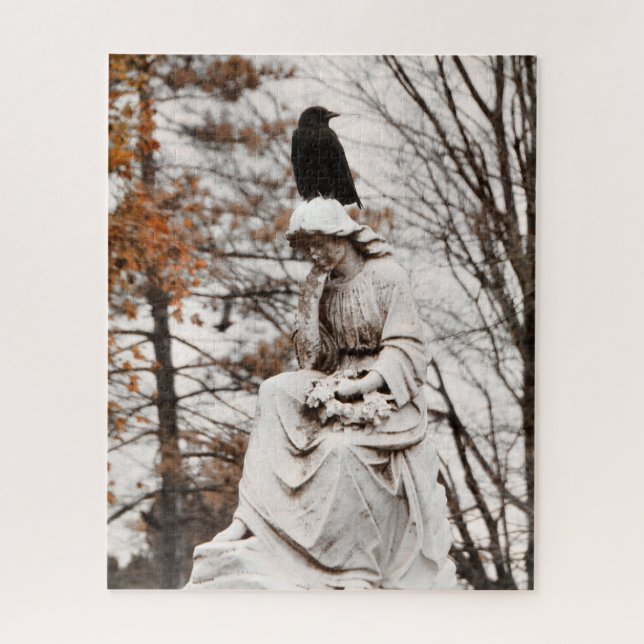 Puzzle Ange gothique d'automne et corbeau (Vertical)