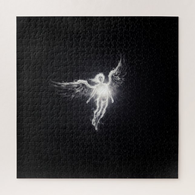 Puzzle Angel d'esprit brillant blanc dans l'espace extra- (Vertical)