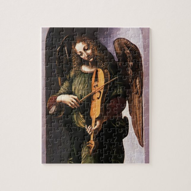 Puzzle Angel in Green with a Vielle by Leonardo da Vinci (Vertical)