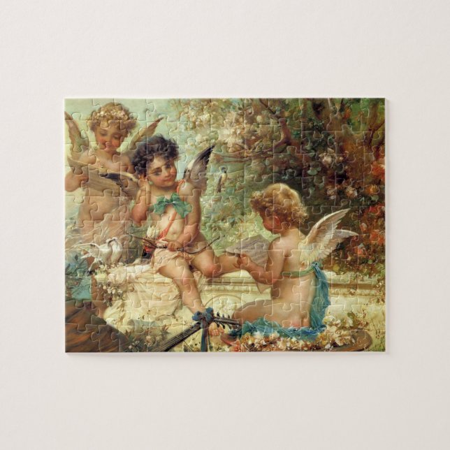 Puzzle Angels de musicien par Hans Zatzka, Art Victorien (Horizontal)