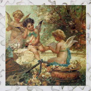 Puzzle Angels de musicien par Hans Zatzka, Art Victorien