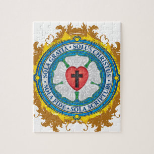 Puzzle Anges croisés chrétiens de Dieu de Jésus de rose