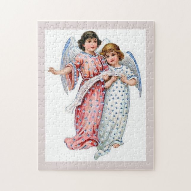 Puzzle Anges En Rose Et Bleu  (Vertical)