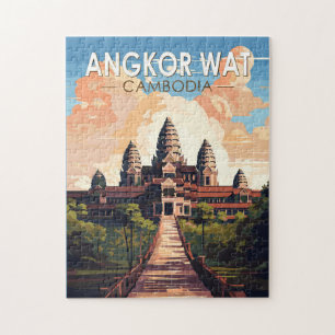Puzzle Angkor Vat Cambodge Travel Art Vintage