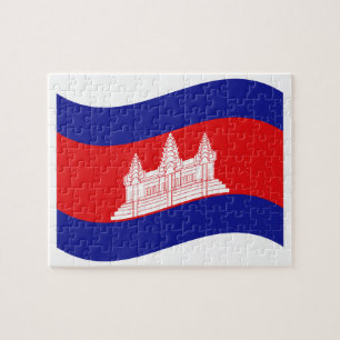 Puzzle Angkor Vat Drapeau Cambodgien Vague