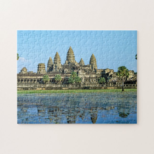 Puzzle Angkor Wat et son reflet dans le lac - Cambodge (Horizontal)