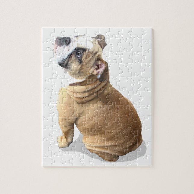 puzzle anglais de chiot de bouledogue de chiot (Vertical)