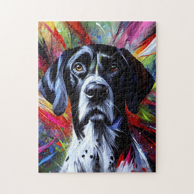 Puzzle Anglais Pointer Dog Acrylique Imprimer | Coloré (Vertical)
