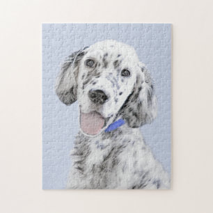 Puzzle Anglais Setter Blue Belton Peinture Chien Art
