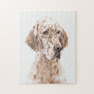Puzzle Anglais Setter Orange Belton Peinture Chien Art