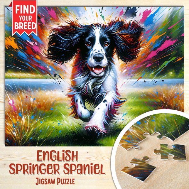 Puzzle Anglais Springer espagnol portrait de chien en acr (Créateur téléchargé)