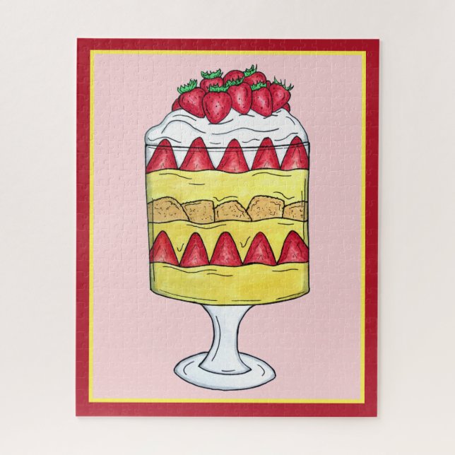 Puzzle Anglais Trifle Fruit Custsert Cuisine britannique (Vertical)