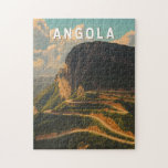 Puzzle Angola Illustration Voyage Art Vintage<br><div class="desc">Angola modèle de déplacement vectoriel rétro. L'Angola, un joyau caché en Afrique australe, offre des paysages à couper le souffle, de la capitale animée de Luanda aux plages préservées et aux parcs nationaux époustouflants.</div>