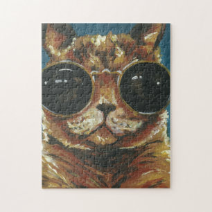 Puzzle Animal pimpant   Kitty dans des lunettes de soleil
