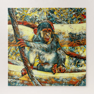 Puzzle AnimalArt_Chimpanzée_011