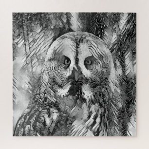 Puzzle AnimalArtBW_Owl_001
