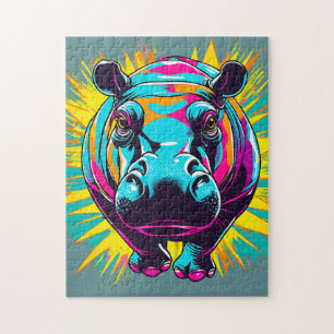 Puzzle Animau hippo vibrant