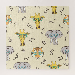 Puzzle Animaux africains : Motif mignon et sans coutures