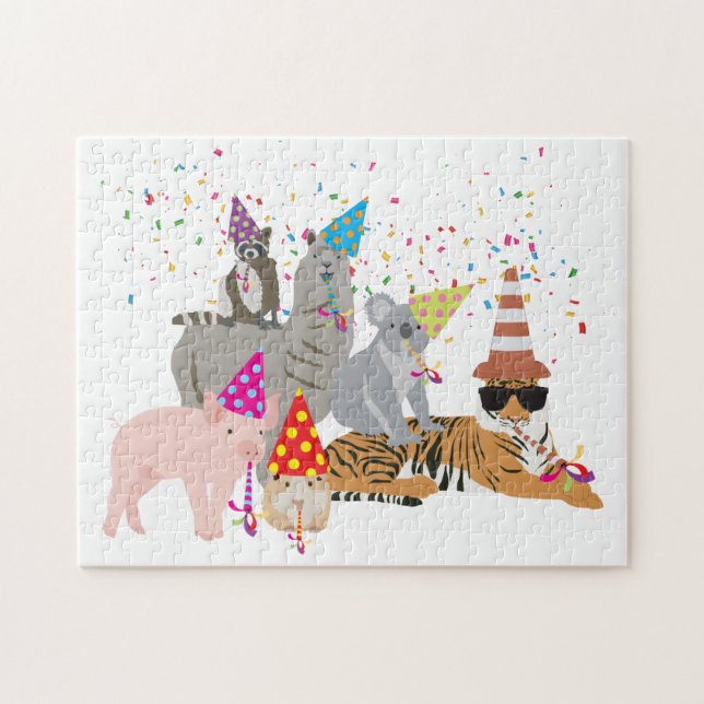 Puzzle Animaux - Beaux animaux ayant une fête (Horizontal)
