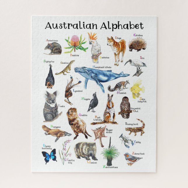 Puzzle Animaux d'Australie Alphabet  (Vertical)