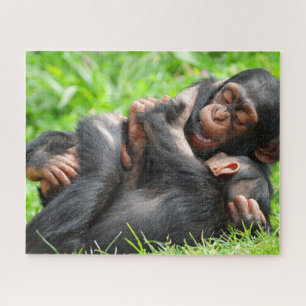 Puzzle Animaux de bébés cutest Deux jeunes chimpanzés