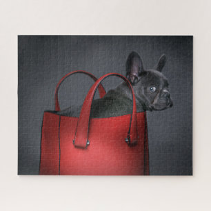 Puzzle Animaux de bébés cutest French Bulldog Red Hand