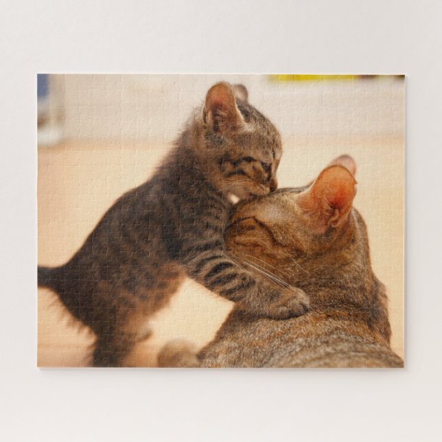 Puzzle Animaux de bébés cutest | Tabby Kitten Kiss (Horizontal)