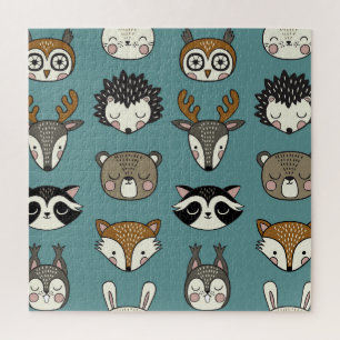 Puzzle Animaux de bois mignons Motif Vintage