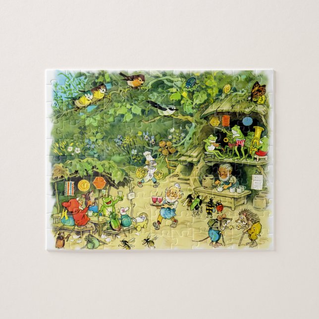 Puzzle Animaux de la forêt anthropomorphes à une fête (Horizontal)