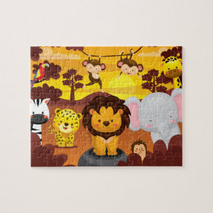 Puzzle Animaux de la jungle faune mignonne pour enfants