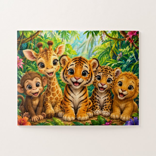Puzzle Animaux de la jungle pour bébé (Horizontal)