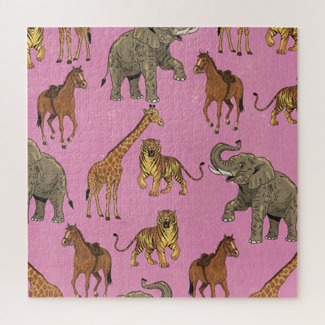 Puzzle Animaux de zoo vintage (Vertical)