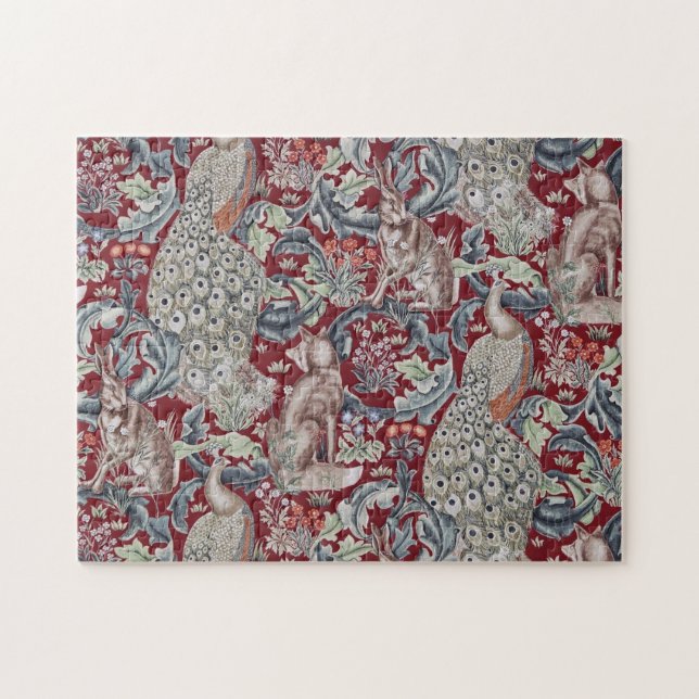 Puzzle Animaux forestiers, William Morris (Horizontal)