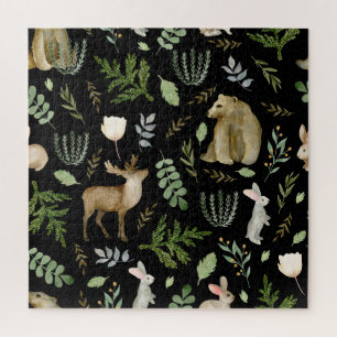 Puzzle Animaux mignons : Aquarelle Tirée À La Main.