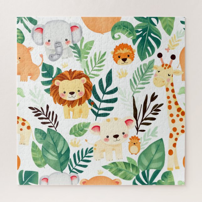 Puzzle Animaux mignons de safari motif jungle (Vertical)