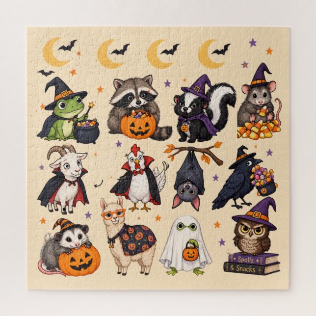 Puzzle ANIMAUX Mignons d'Halloween ENIGME (Vertical)