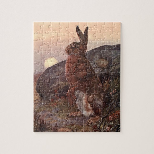 Puzzle Animaux sauvages d'autrefois, Lièvre par Winifred  (Vertical)
