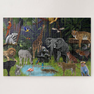 Puzzle Animaux sauvages, Jungle, Collage animal
