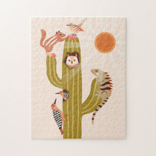 Puzzle Animaux vivant dans un cactus enfants jigsaw Puzzl